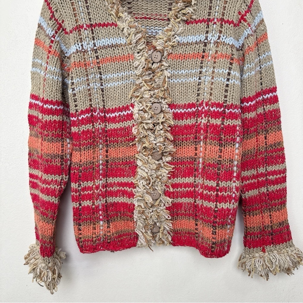 Susan Bristol Womens Small Chunky Hand Embroidered Fringe Multi Color Ca… - Picture 5 of 15